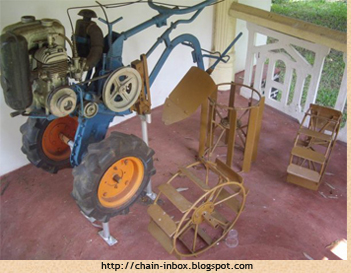 Ray Wijewardene's invention, the world's first two-wheeler tractor 